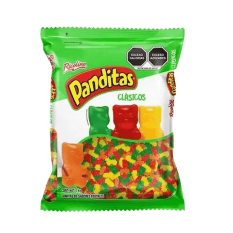 Gomitas Panditas, empaque original de Ricolino