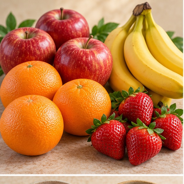 Manzanas, plátanos, naranjas y fresas: color y sabor para disfrutar todos los días.